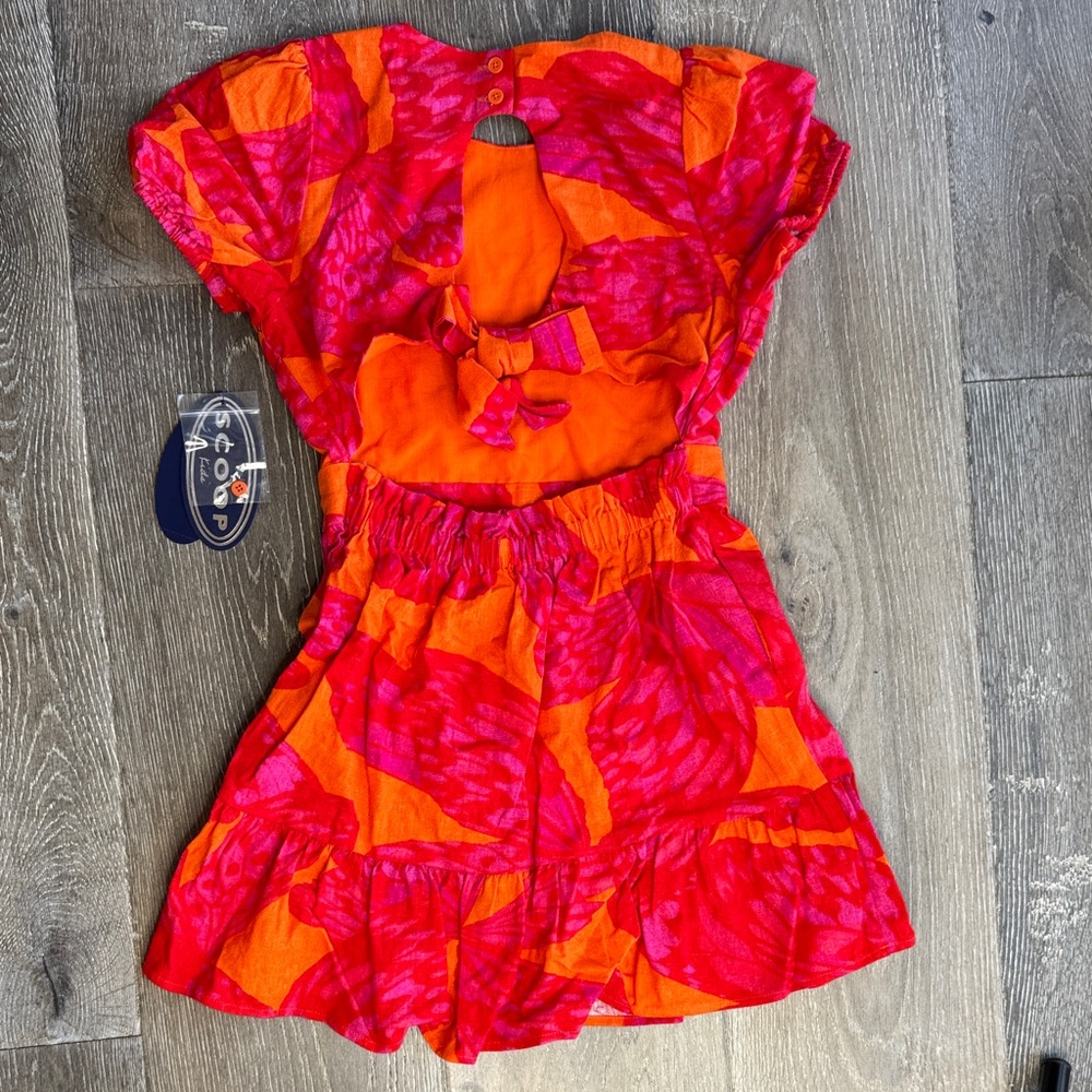 Scoop Colorful Kids Dress with Floral Design 0414 - Picture 2 of 2